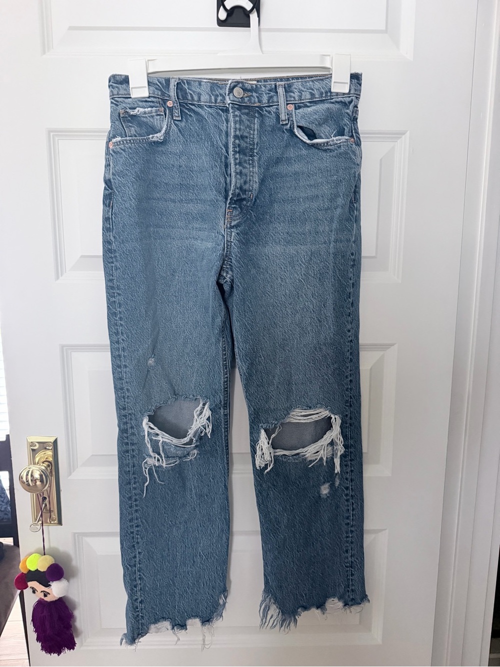Free People We The Free Maggie Distressed Straight Leg Jeans
